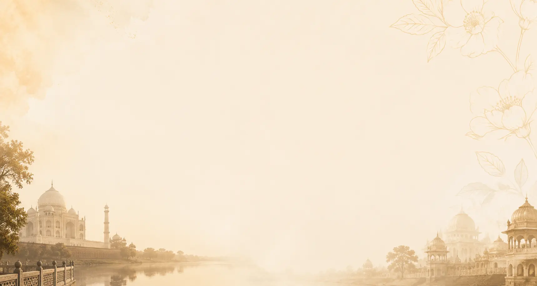 Taj Mahal at sunrise on the Yamuna, the journey's starting point